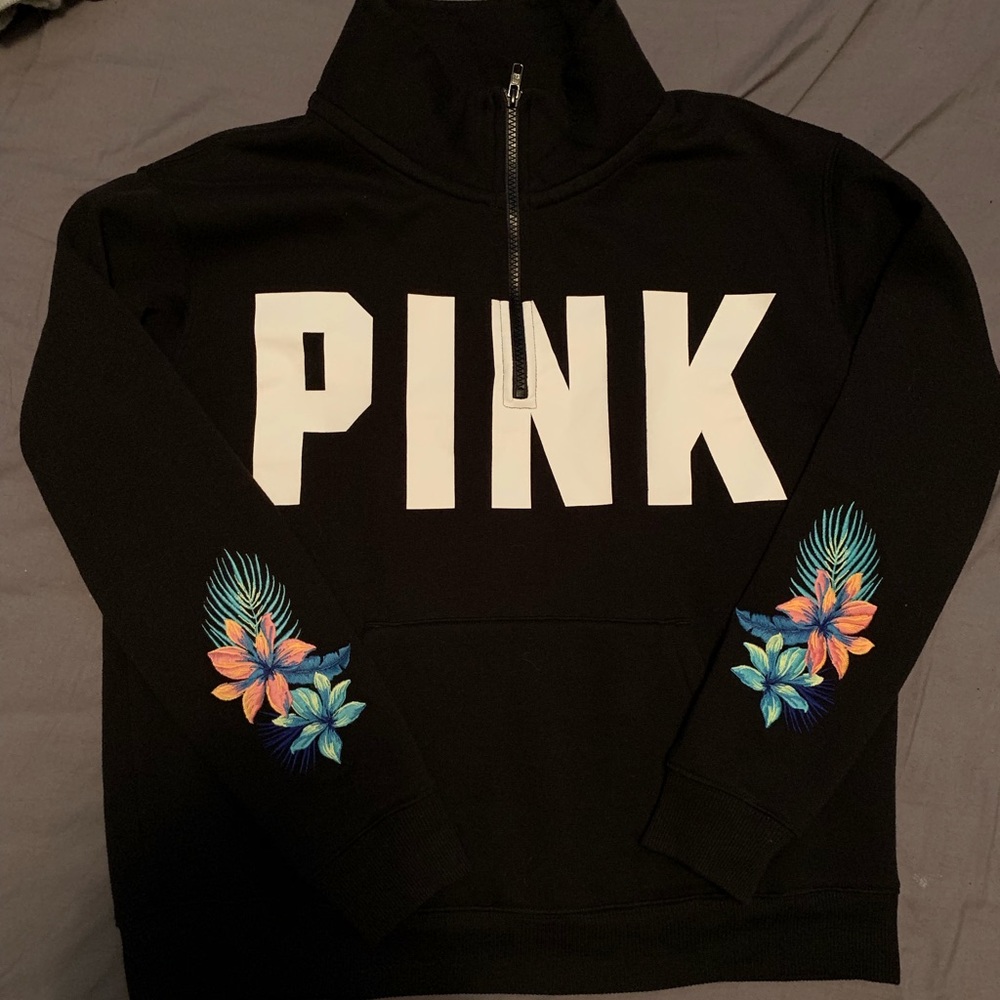 PINK quarter zip sweater